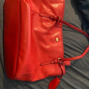 Coach red leather bag